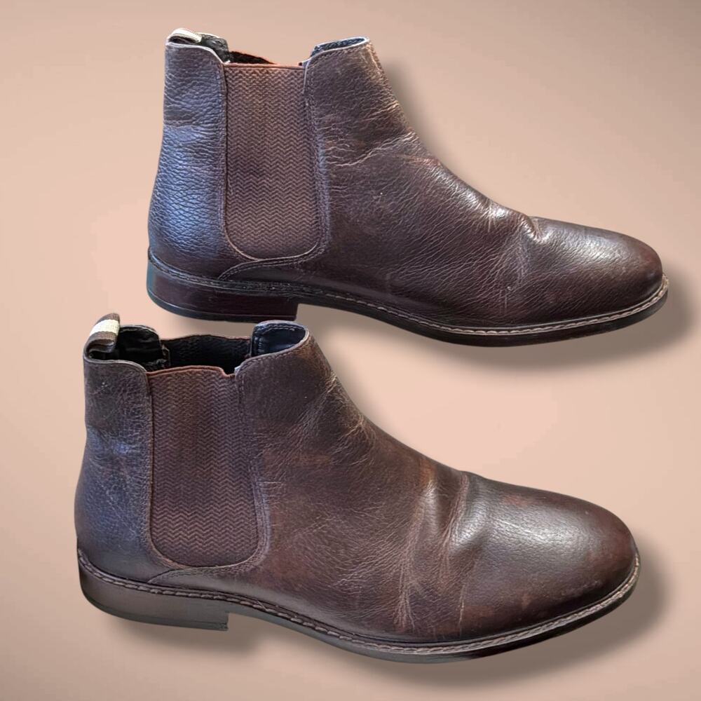 Men's 10.5 CROWN VINTAGE "Glory 2" Dark Brown Leather Chelsea Boots EUC
